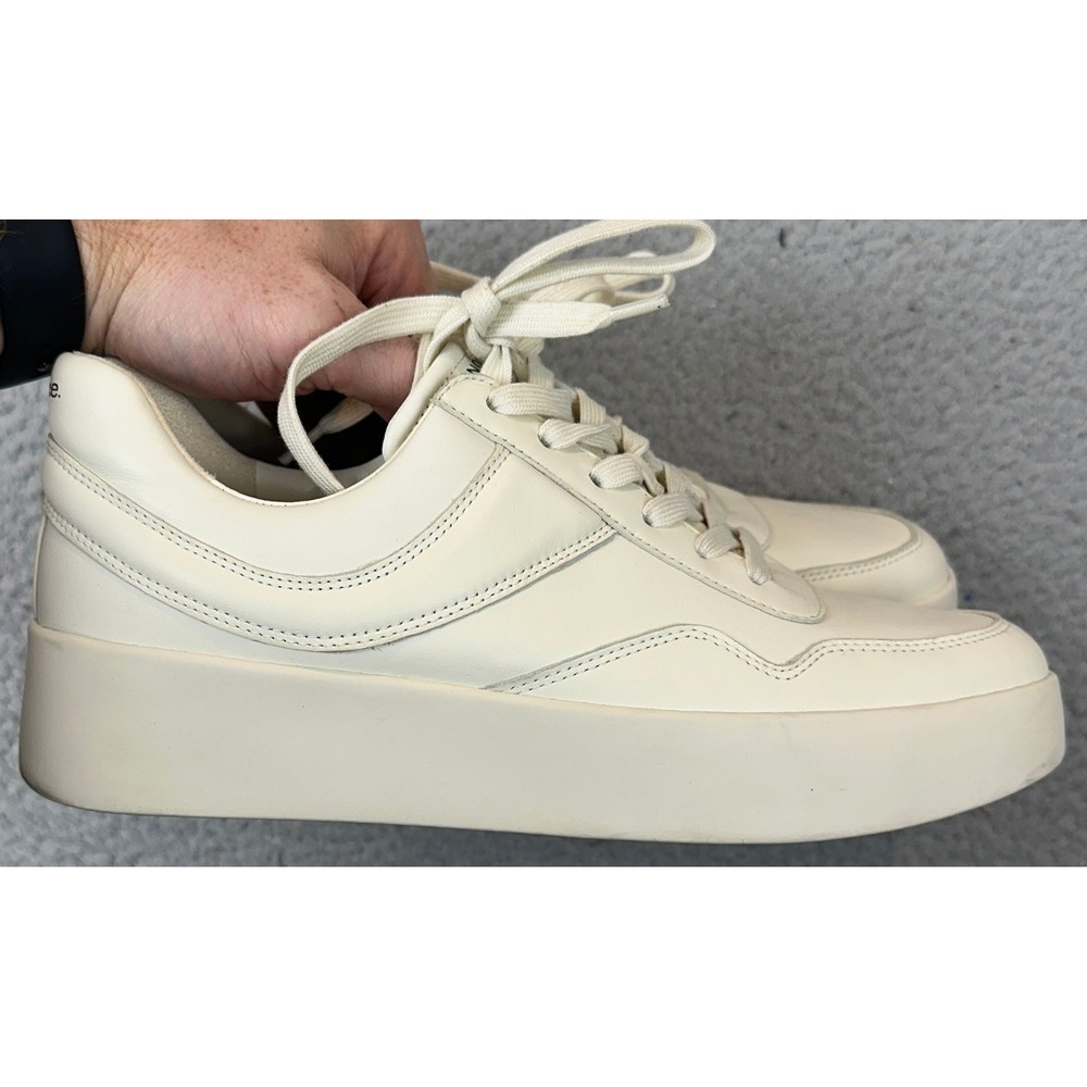 Vince Sneakers Shoes Womens 9M Low Top Cream Off White Leather Platform Lace Up